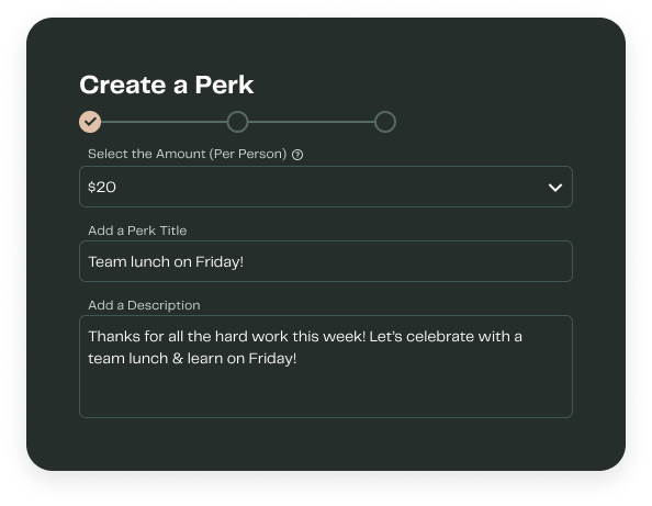 Create a perk